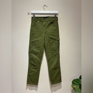 Veronica Beard Lynne High Rise Cargo Pants Army Green Size 26 Utility Straight